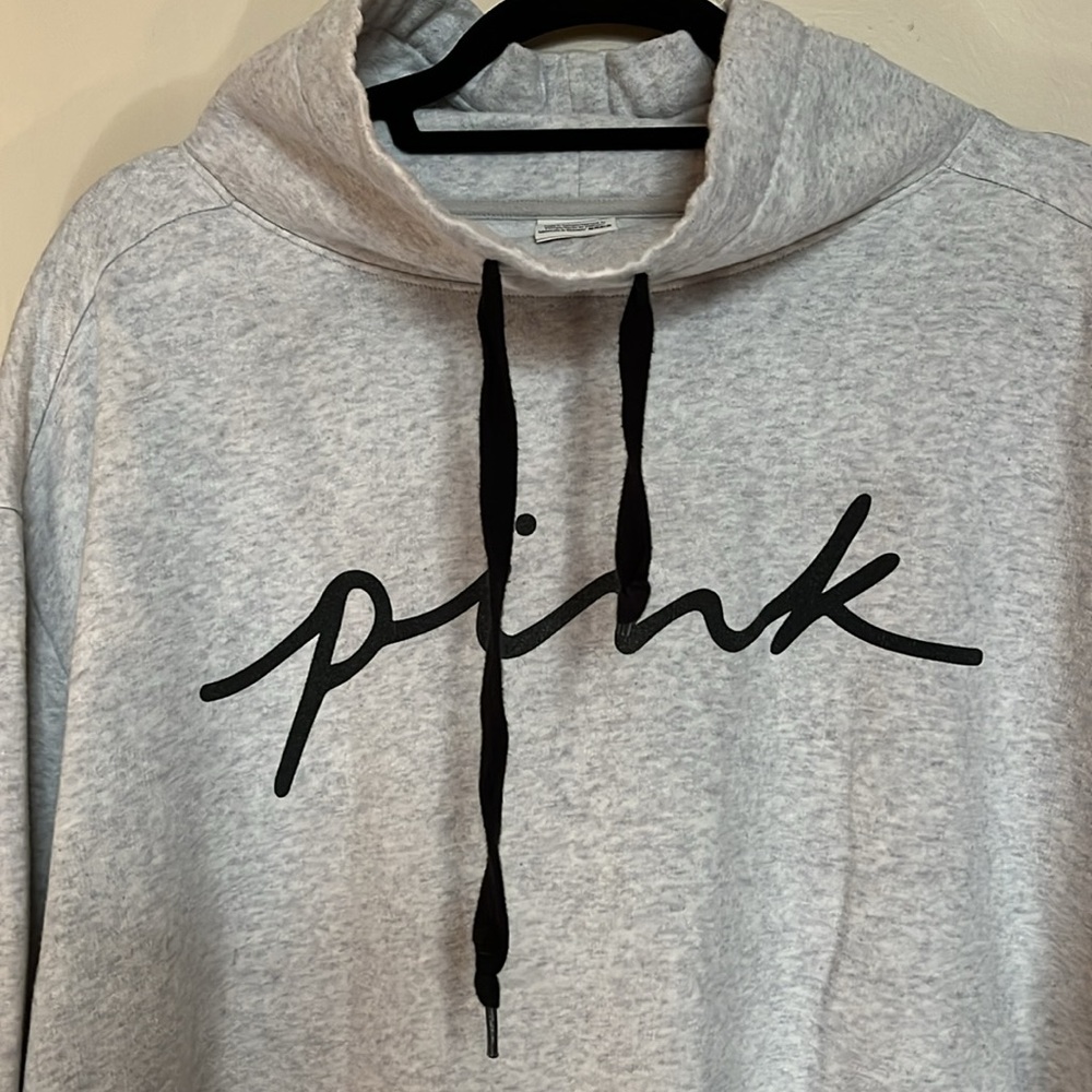 Victoria's Secret PINK Everyday Lounge COWL Neck Sweatshirt Heather Grey XXL - Picture 2 of 16